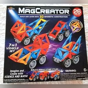 Cra-Z-Art 26 Pc Coloful MagCreator Set Building & Stacking Toy Age 6+Pre-owned
